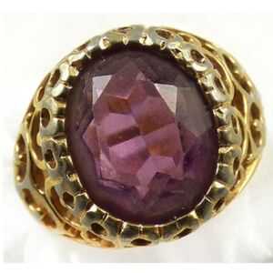 Aurora Jewelry Co Amethyst Glass HGE Filigree Ring